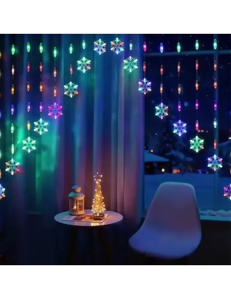 Instalatie perdea luminoasa pentru craciun cu