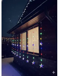 Perdea 3x1m cu Stele, 112m led, dual RGB/ alb cald, 8 jocuri de lumini, interconectabila