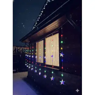 Perdea 3x1m cu Stele, 112m led, dual RGB/ alb cald, 8 jocuri de lumini, interconectabila