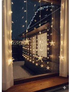 Perdea 3x1m cu Stele, 112m led, dual RGB/ alb cald, 8 jocuri de lumini, interconectabila 2