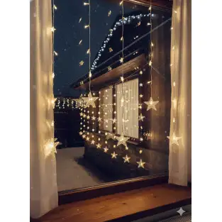 Perdea 3x1m cu Stele, 112m led, dual RGB/ alb cald, 8 jocuri de lumini, interconectabila 2