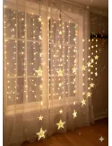 Perdea 3x1m cu Stele, 112m led, dual RGB/ alb cald, 8 jocuri de lumini, interconectabila