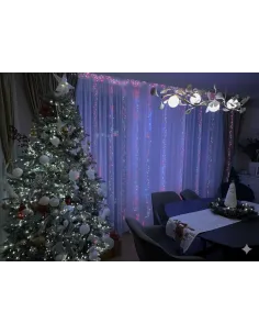 Perdea Luminoasă Cluster 3x3m, 900 LED-uri Alb Cald/Rece – Fir Subțire din Cupru | Decor Interior & Exterior 2