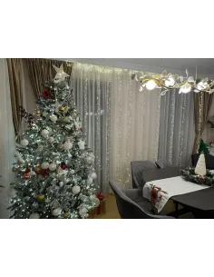 Perdea Luminoasă Cluster 3x3m, 900 LED-uri Alb Cald/Rece – Fir Subțire din Cupru | Decor Interior & Exterior