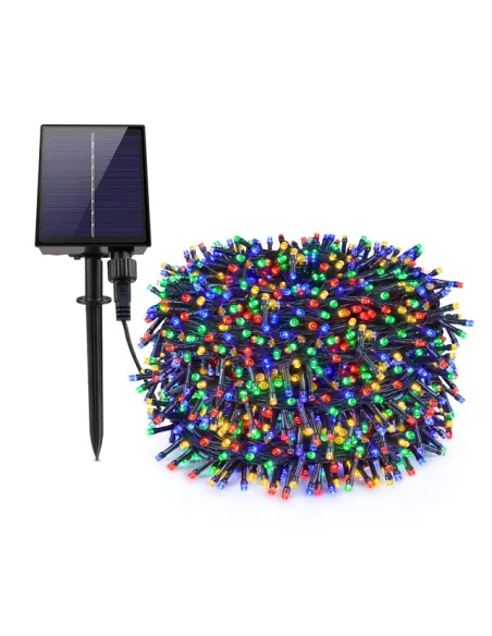 Instalatie solara 80m,800 LED,panou sola, 8 jocuri de lumini, multicolor