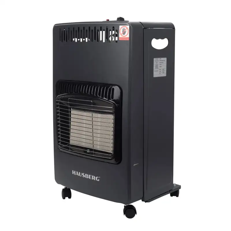 Soba pe Gaz GPL Hausberg HB-1021NG, 4.2 kW, 3 Trepte, Plăci Ceramice, Aprindere Piezoelectrică, Siguranță Automată, Sistem Mobil