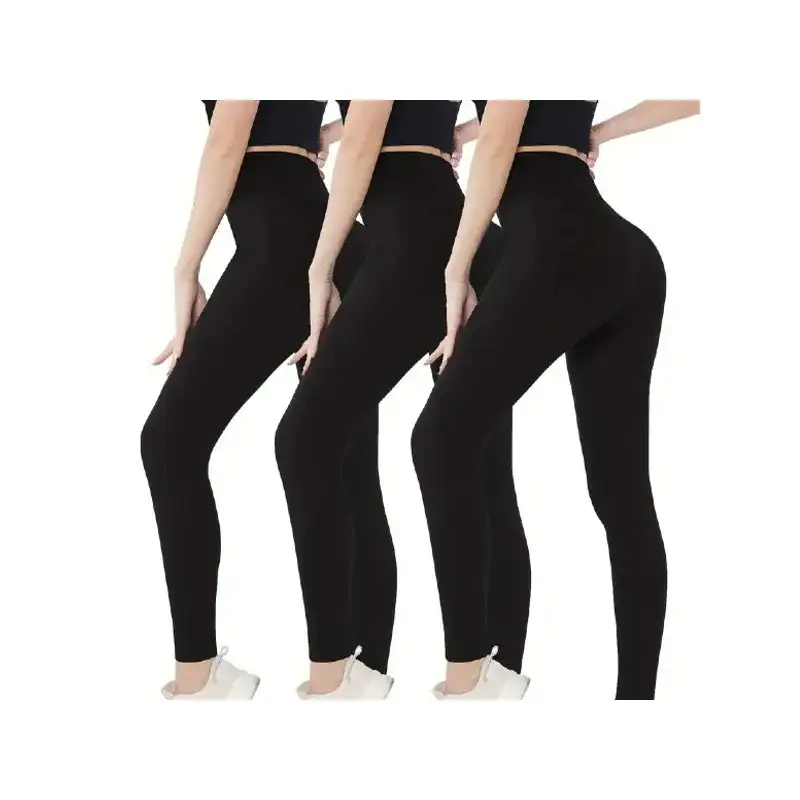 Set 3 colanți călduroși vătuiți, 380 DEN, mărime universală, negru