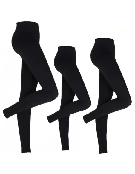 Set 3 colanți călduroși vătuiți, 380 DEN, mărime universală, negru