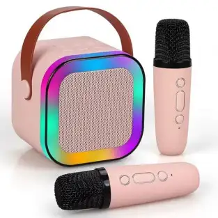 Set Karaoke Portabil cu 2 Microfoane – Boxă Bluetooth pentru Petrecer