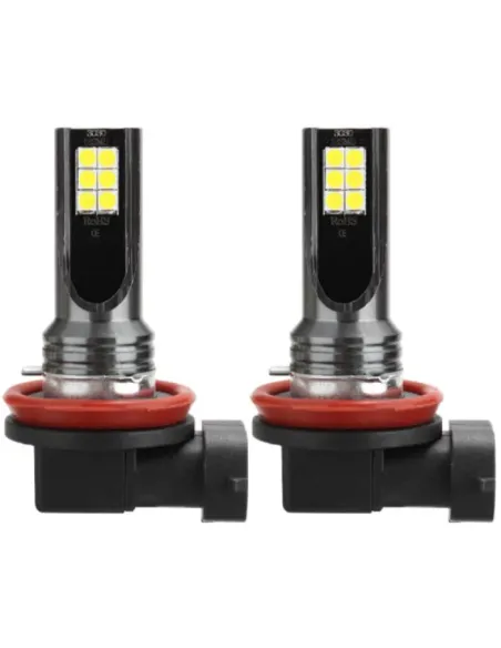 Set 2 Becuri auto LED H11 / H8 putere 60w 12LED SMD, temperatura 6000K, 6800lm