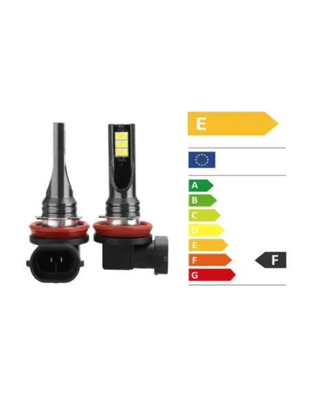 Set 2 Becuri auto LED H11 / H8 putere 60w 12LED SMD, temperatura 6000K, 6800lm