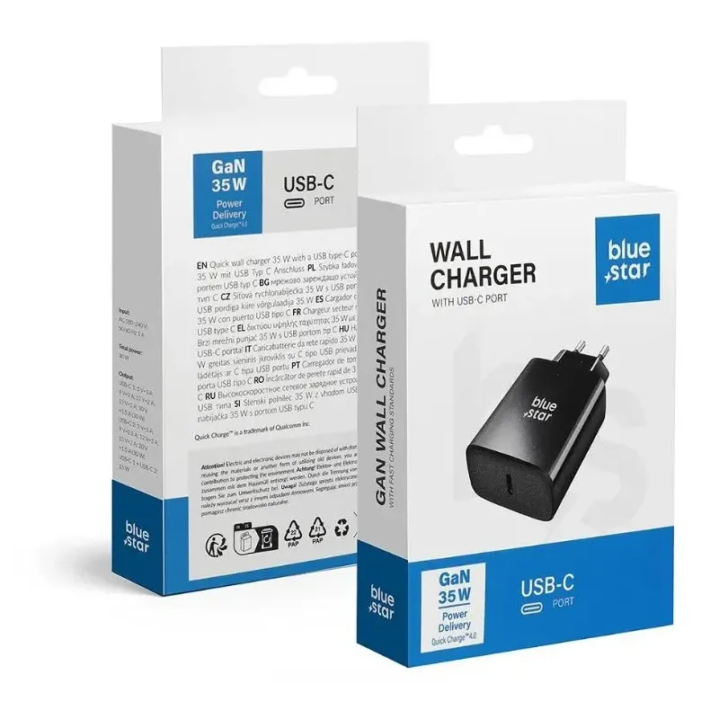 Încarcator Fast charge ,Blue Star ,USB-C, 35W, Negru