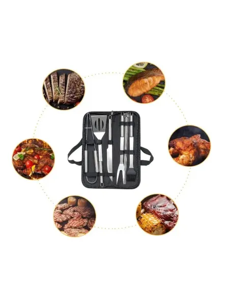 Set 9 ustensile gratar cu geanta pentru depozitare
