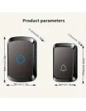 Sonerie Wireless Inteligenta, 300m, 60 Melodii, 5 Niveluri Volum, Acumulator Reincarcabil, Negru