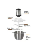 Tocator inox carne și legume, Electric 300W, 4 lame, Capacitate 3L, Argintiu