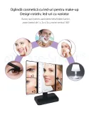 Oglinda cosmetica LED extensibila