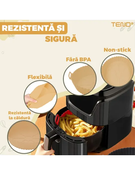Tavă siliconică antiaderentă pentru Air Fryer – 20 cm
