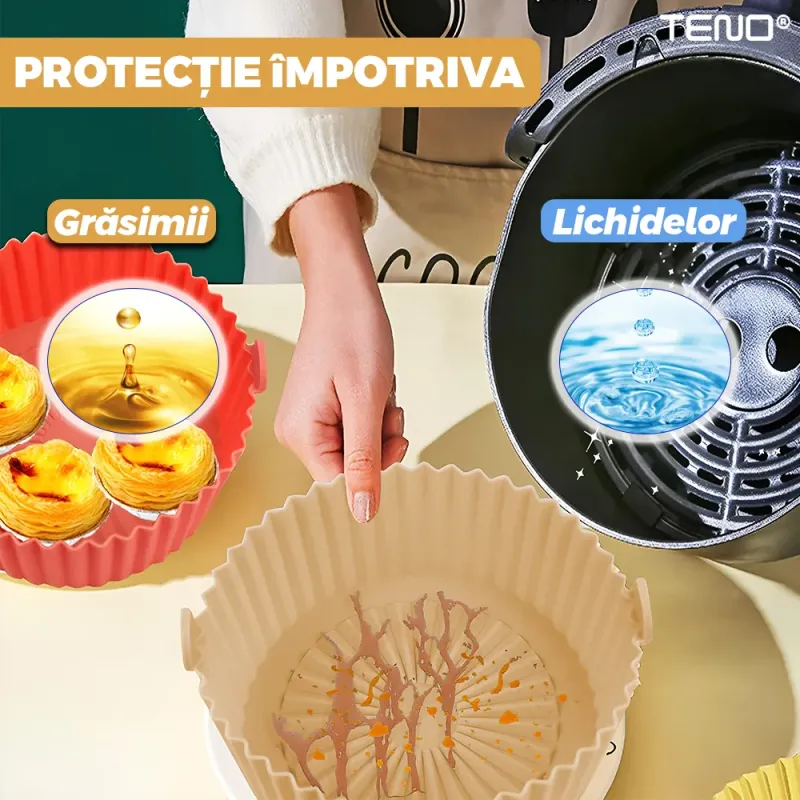 Tavă siliconică antiaderentă pentru Air Fryer – 20 cm