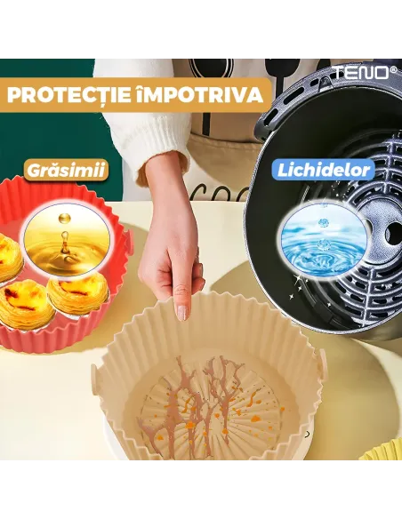 Tavă siliconică antiaderentă pentru Air Fryer – 20 cm