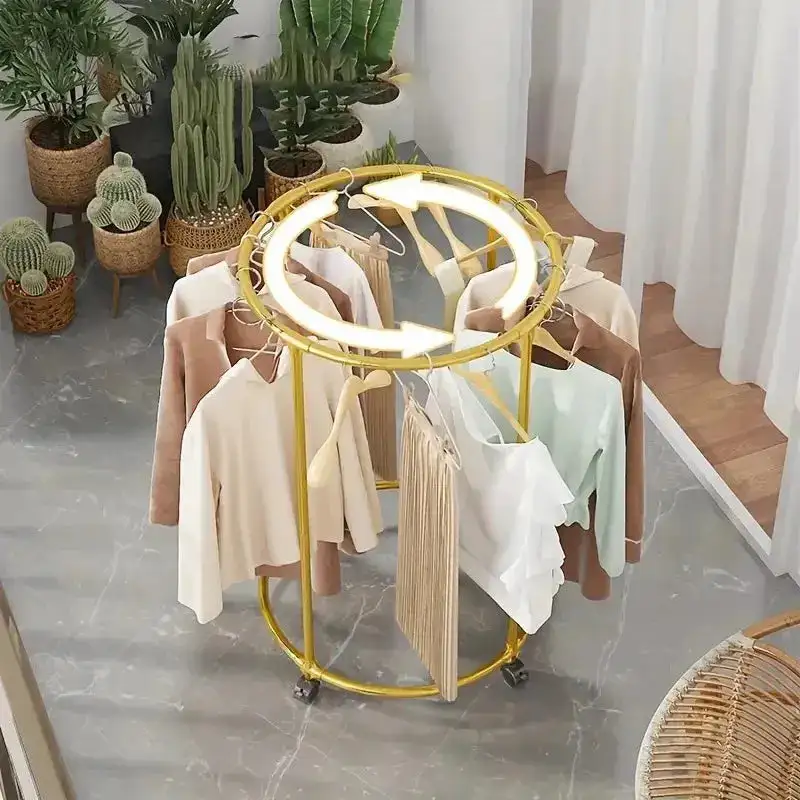 Suport haine rotund inox cu roți, 40 kg