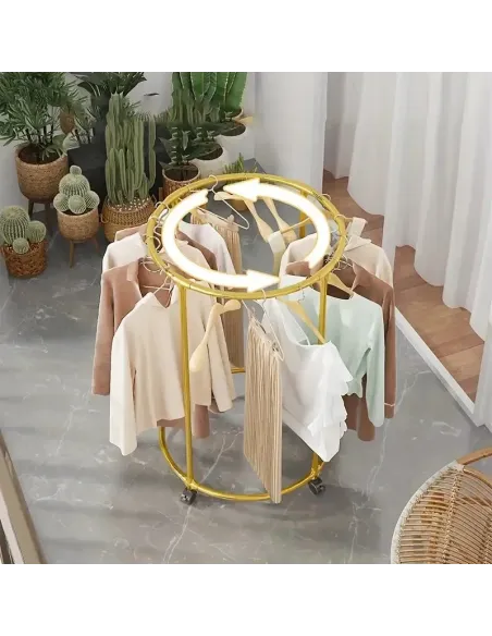 Suport haine rotund inox cu roți, 40 kg