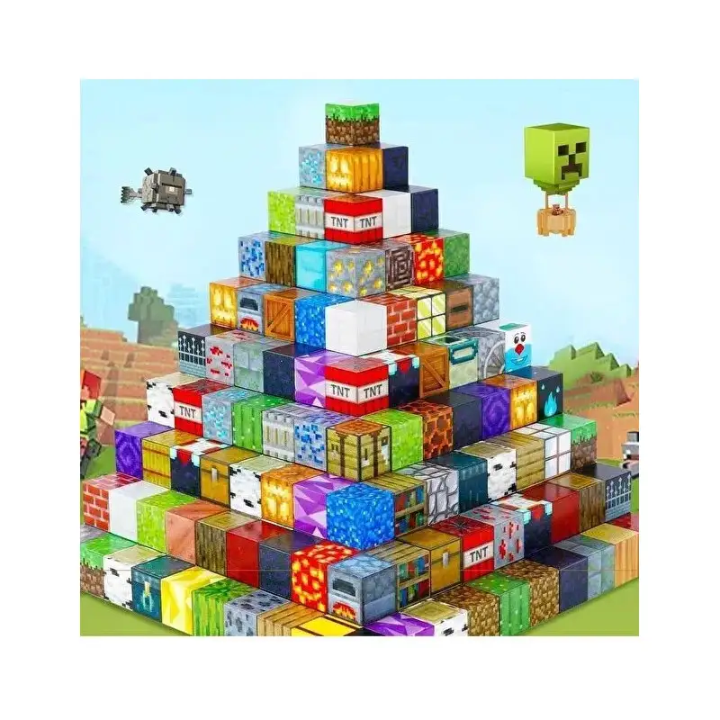 Set 80 Cuburi Magnetice "Mega-Varietate" – Modele Mixte și Unice