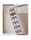 Suport de încălțăminte din sticlă, 6 rafturi, structură verticală