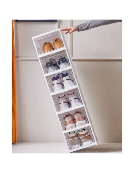 Suport de încălțăminte din sticlă, 6 rafturi, structură verticală