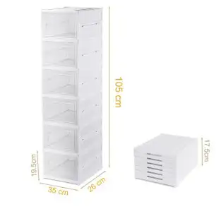 Suport de încălțăminte din sticlă, 6 rafturi, structură verticală 2