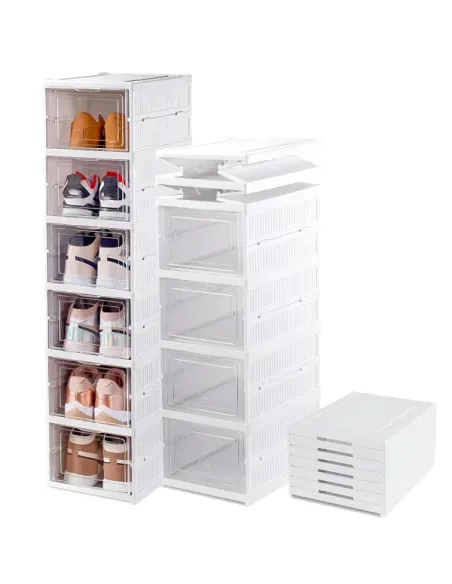 Suport de încălțăminte din sticlă, 6 rafturi, structură verticală