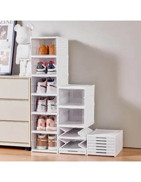 Suport de încălțăminte din sticlă, 6 rafturi, structură verticală