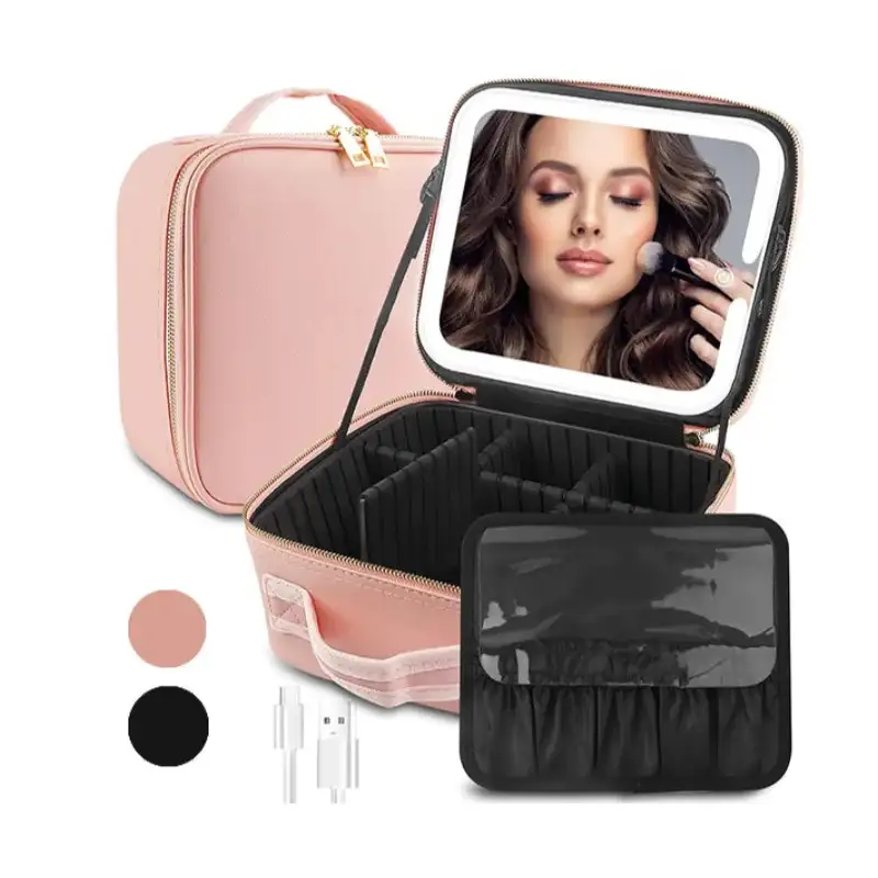 Geantă Smart pentru Make-up cu Oglindă LED Touch