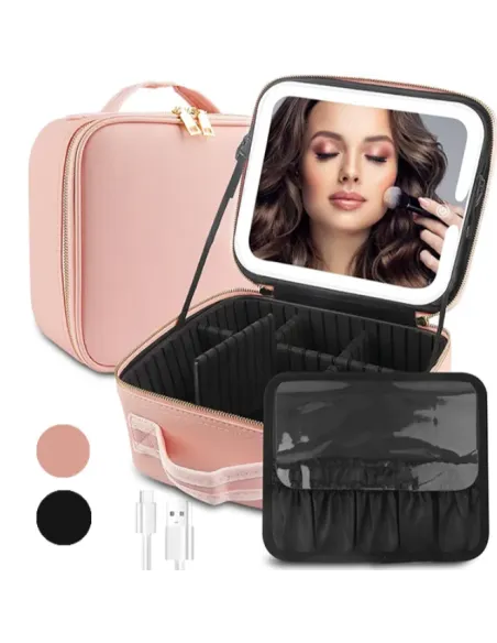 Geantă Smart pentru Make-up cu Oglindă LED Touch