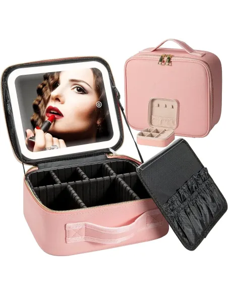 Geantă Smart pentru Make-up cu Oglindă LED Touch