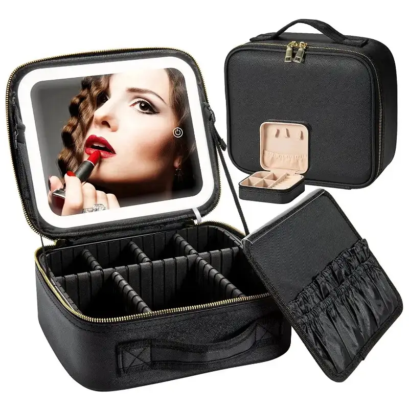 Geantă Smart pentru Make-up cu Oglindă LED Touch