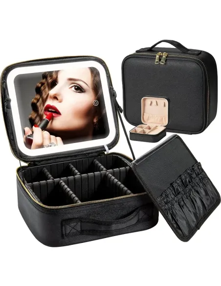 Geantă Smart pentru Make-up cu Oglindă LED Touch