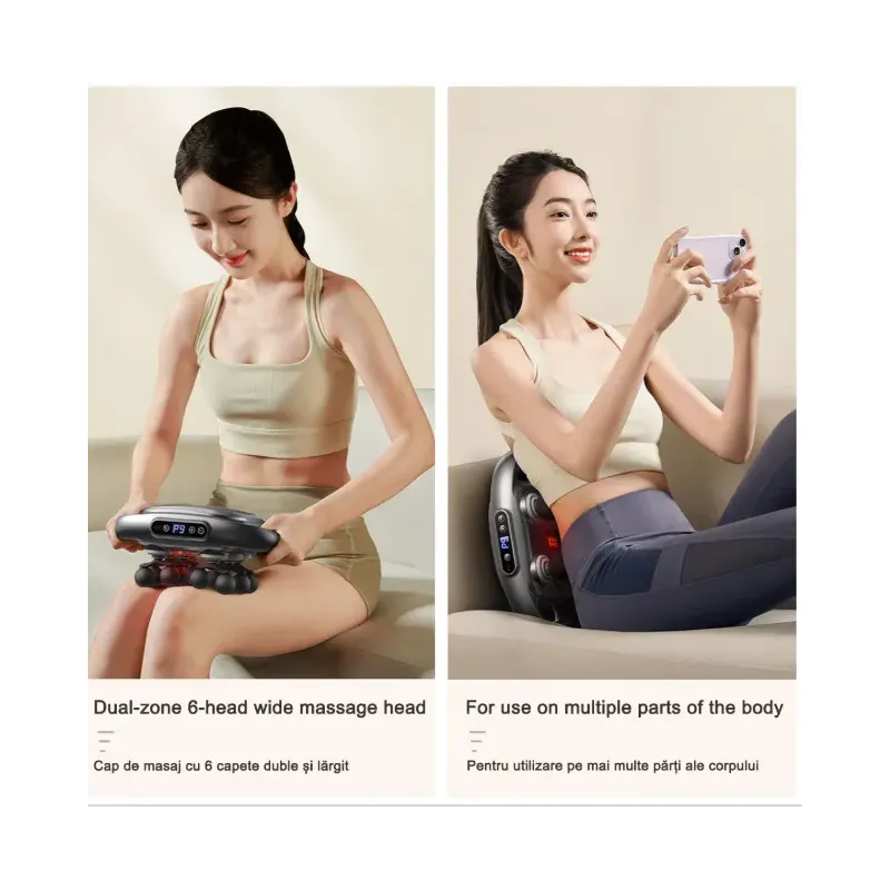Aparat de masaj profesional 12 capete, percuție 20 kg, 19.000 b/min, 9 moduri