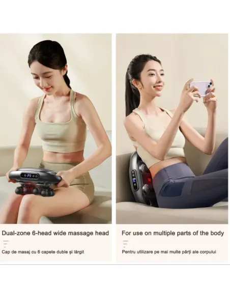 Aparat de masaj profesional 12 capete, percuție 20 kg, 19.000 b/min, 9 moduri