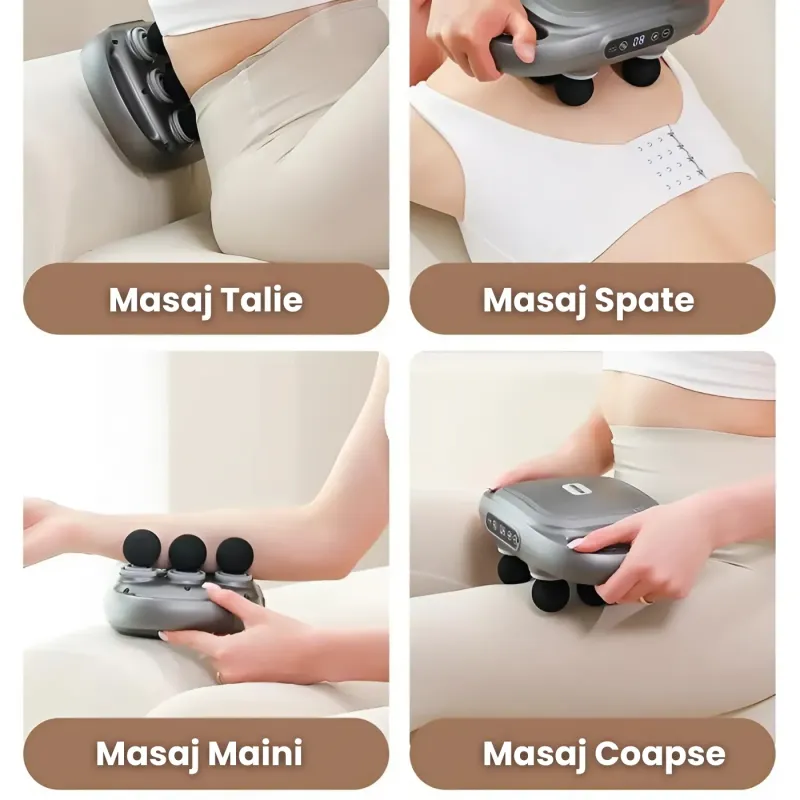 Aparat de masaj profesional 12 capete, percuție 20 kg, 19.000 b/min, 9 moduri