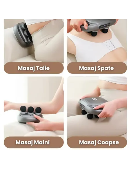 Aparat de masaj profesional 12 capete, percuție 20 kg, 19.000 b/min, 9 moduri