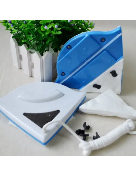 Ștergător Geamuri Magnetic – Albastru, Dublă Curățare, Fără Efort