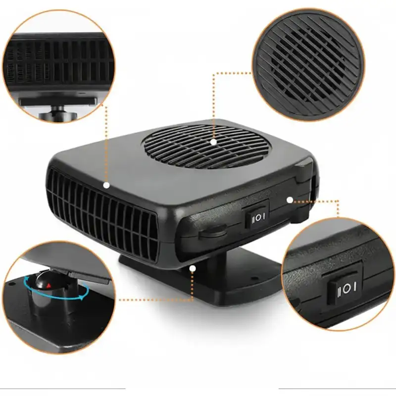 Aeroterma Auto 200W – Încălzitor & Ventilator 2 în 1, Dezaburire Rapidă