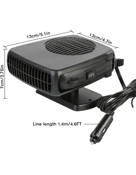 Aeroterma Auto 200W – Încălzitor & Ventilator 2 în 1, Dezaburire Rapidă