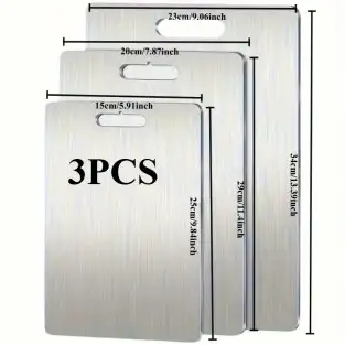 Set 3 tocătoare din titan, impermeabile, cu utilizare pe ambele fețe – 34×23 / 30×20 / 24×15 cm