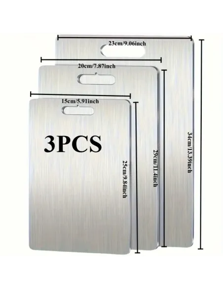 Set 3 tocătoare din titan, impermeabile, cu utilizare pe ambele fețe – 34×23 / 30×20 / 24×15 cm