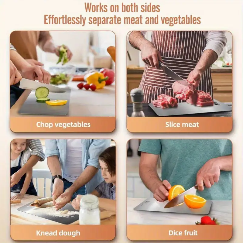 Set 3 tocătoare din titan, impermeabile, cu utilizare pe ambele fețe – 34×23 / 30×20 / 24×15 cm