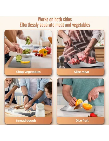 Set 3 tocătoare din titan, impermeabile, cu utilizare pe ambele fețe – 34×23 / 30×20 / 24×15 cm