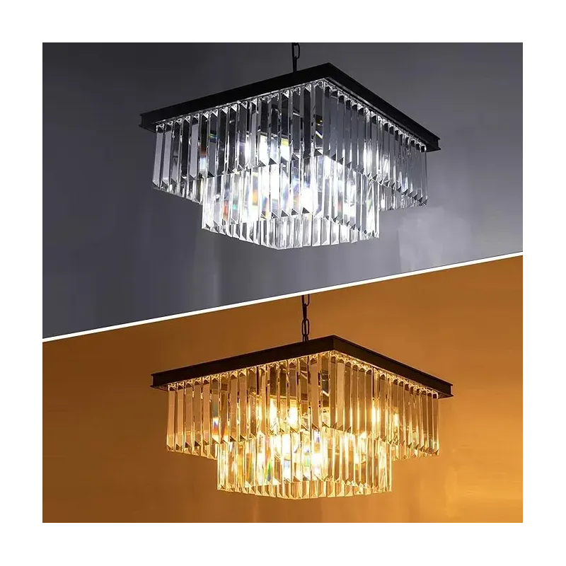 Candelabru Modern cu Cristale Wellmet – 9 Lumini, 50 cm Negru