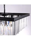 Candelabru Modern cu Cristale Wellmet – 9 Lumini, 50 cm Negru