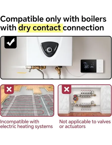 [RESIGILAT] Termostat inteligent BEOK CONTROLS BOT-W506-WIFI pentru sistem de boiler Tuya,Zegbee